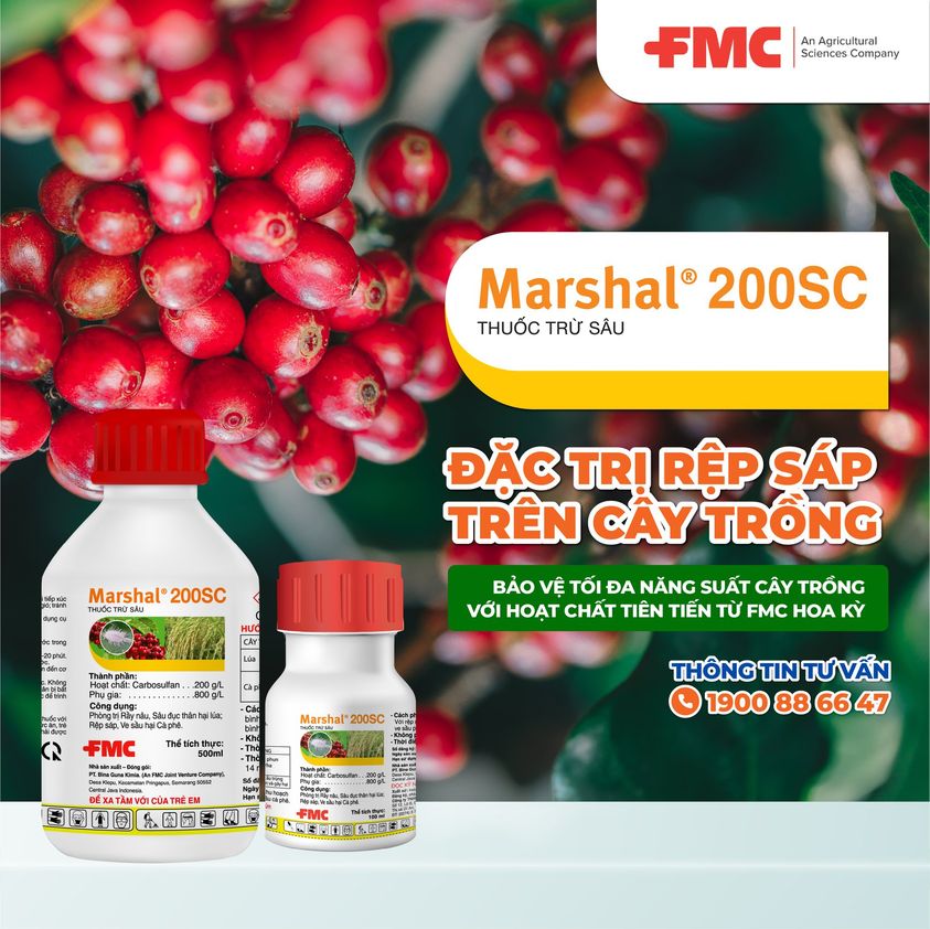 Thuốc trừ sâu Marshal 200SC - Chai 500ml